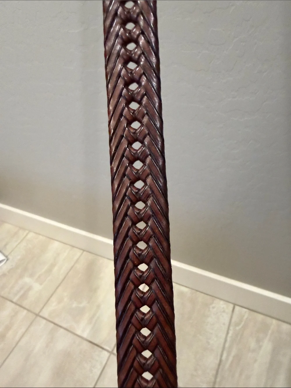 Classic Braided Leather Men's Belt - Brown-Size 34-36